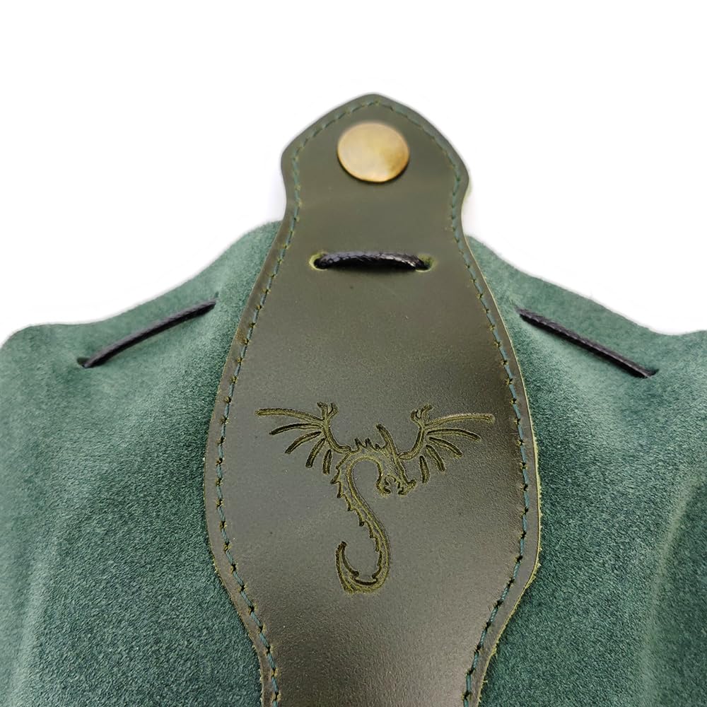 Rollooo drawstring pouch doubles as a tray for safe dice handling.