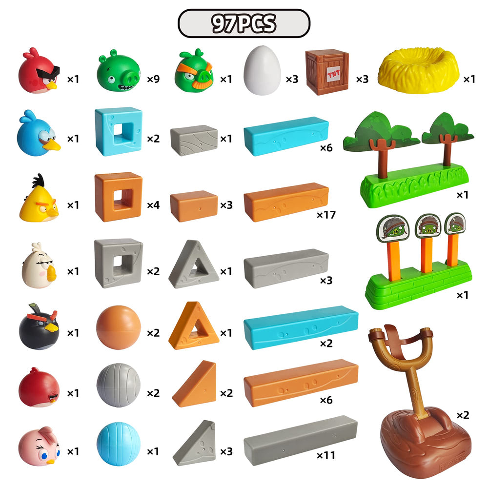 Roloso Angry Birds build-set with takedown slingshot action for interactive fun.