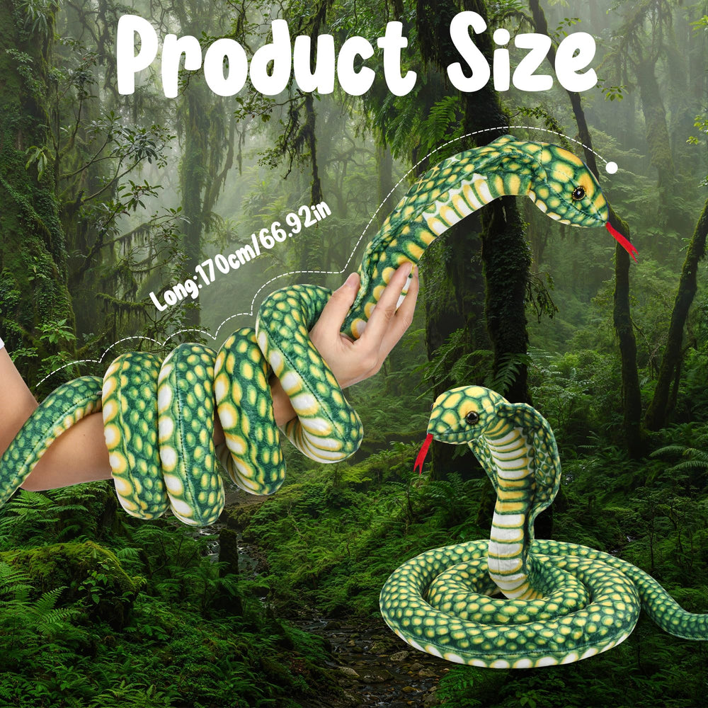 Romart Cobra Snake Plush with detailed scales for lifelike charm