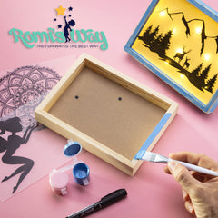 ROMI'S WAY DIY Frame Night Light idea cards spark imaginative themes for bedtime art