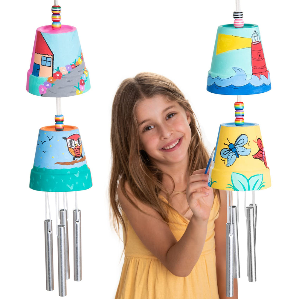 ROMI'S WAY wind chime kit with bigger bells and pots for kids' crafts
