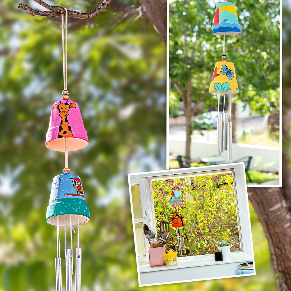 Finished wind chime display ready to sway in the breeze