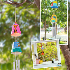 Finished wind chime display ready to sway in the breeze