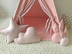 RONGFA Kids Teepee pink portable setup for easy playrooms and on-the-go fun