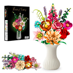 Rongmeiz bouquet assembly step 1 showing colorful pieces for a fun learning activity