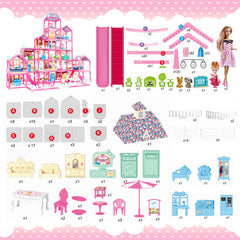 Rongmeiz doll house outdoor slide for dynamic, engaging play