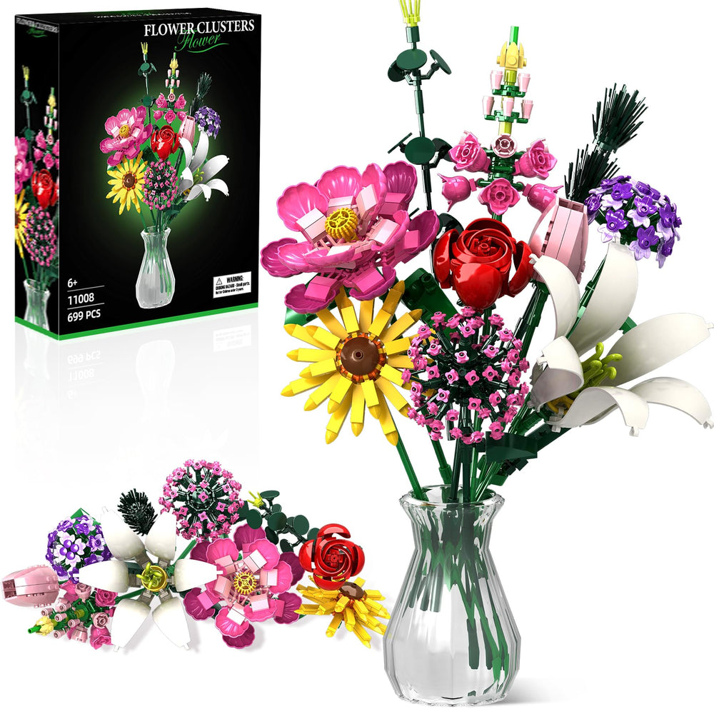 Rongmeiz Flower Building Kit bouquet assembly for a durable centerpiece.