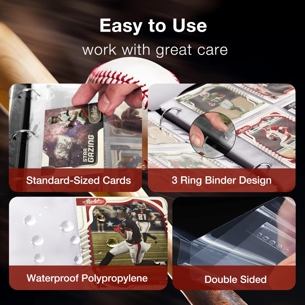 RONMONG binder shows 55 sleeves per page for secure, accessible storage.