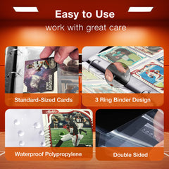 RONMONG basketball card binder PU-leather exterior offers premium protection and easy cleaning