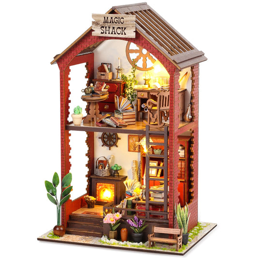 RONSTONE Booknook Creativity front view shows a cozy DIY miniature house for decor