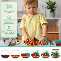RONSTONE dinosaur terrarium safe materials emphasize non-toxic eco-friendly play.