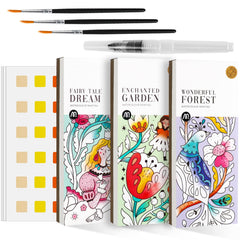 ROOCHKD watercolor painting booklets with brush, compact travel-friendly kit for kids