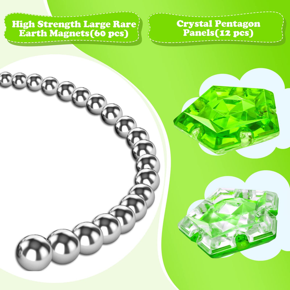 Crystal bright green surface of RoomyRoc fidget sphere for premium tactile feel.