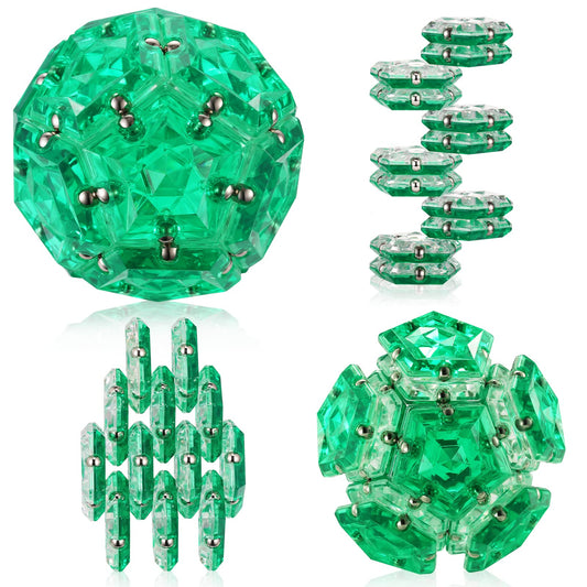 RoomyRoc Magnetic Fidget Sphere crystal green side view for tactile focus.