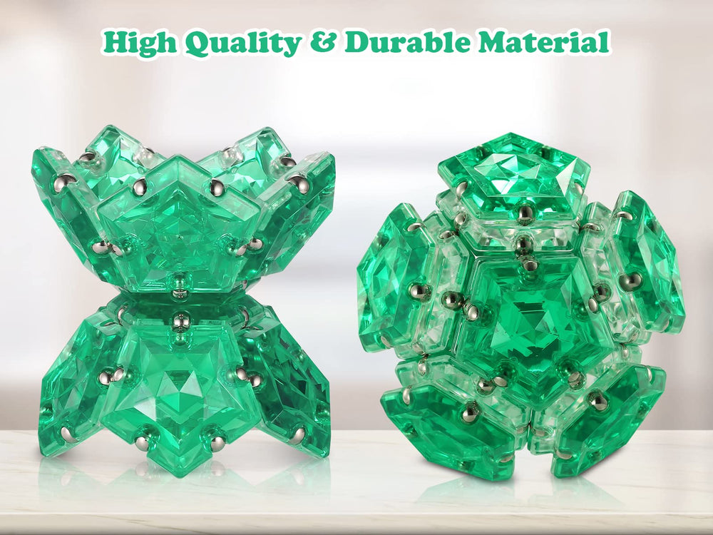 RoomyRoc Magnetic Fidget Sphere sculpture formation with stacked panels.