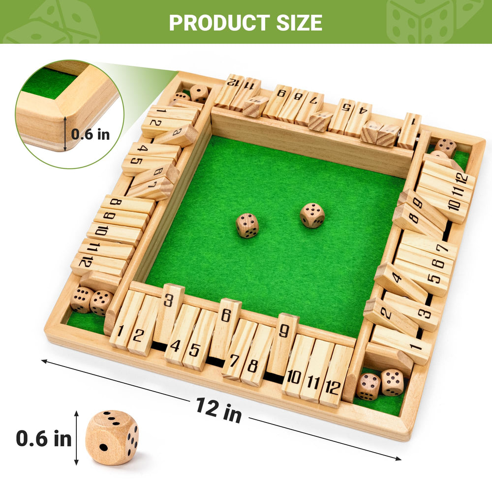 ROPODA Shut The Box Game pinewood construction ensuring durability and tactile satisfaction.