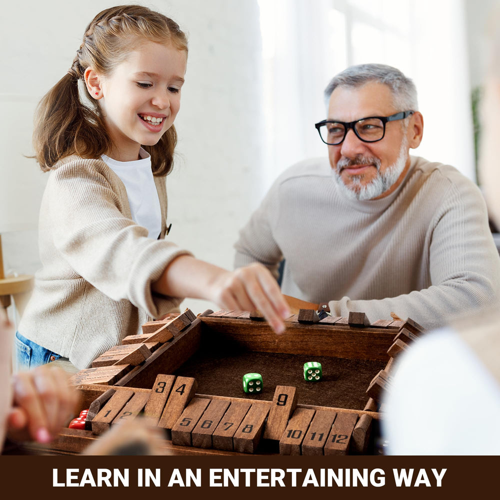 ropoda Shut The Box playing scene with family during game night