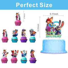 Rosdeer Zootopia 2 cupcake topper hero-2 adds whimsy to dessert displays.