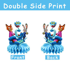 Rosdeer Zootopia characters-patterns centerpieces add whimsical party decor.