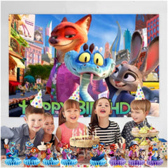 Rosdeer Zootopia photo booth prop centerpiece for memorable selfies at the party.