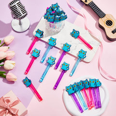 RoundFunny purple cat bubble wand adds cute style to birthday parties.