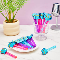 RoundFunny turquoise cat bubble wand offers compact fun for celebrations.