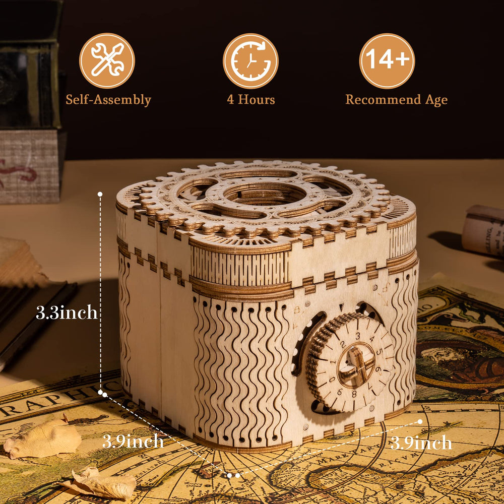 Rowood 3D puzzle gear detail highlights interlocking gears and smooth movement