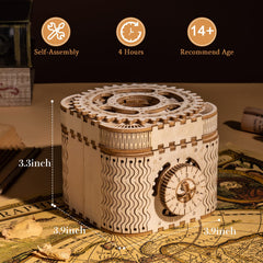 Rowood 3D puzzle gear detail highlights interlocking gears and smooth movement