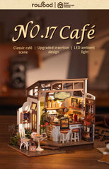 Rowood Coffee Miniature House Kit interior layout showcases open design for immersive storytelling.