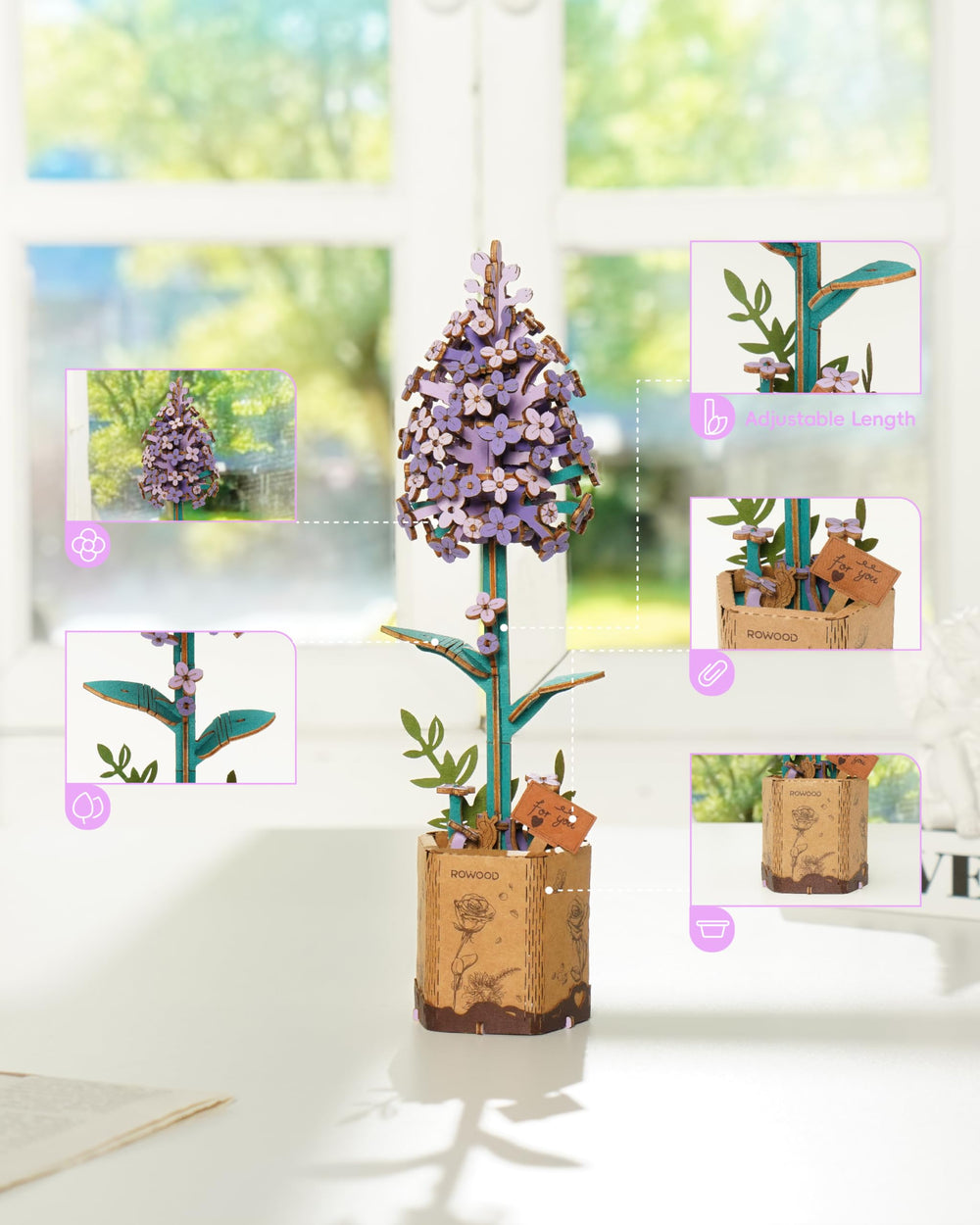 Rowood DIY bouquet idea with 3D flowers for personalized crafts