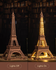 Rowood Eiffel Tower USB-C powered lighting for easy, battery-free setup.