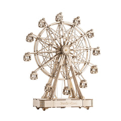 Rowood Ferris Wheel music box close-up shows precise laser-cut details