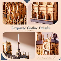 Rowood Notre-Dame Cathedral 3D puzzle display ready after completion