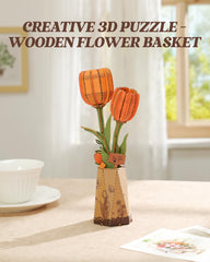 Rowood Orange Tulip wooden flower palette demonstrates versatile color coordination.
