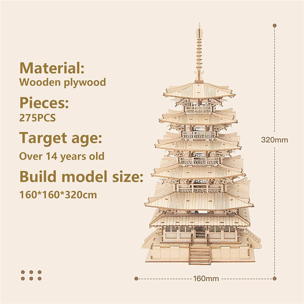 Rowood pagoda hollow pattern design highlights authentic look