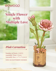 Rowood pink carnation cards included for personalized notes