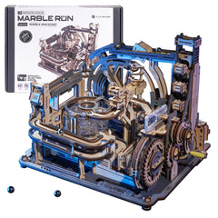 Rowood Spaceport electric drive motor powering automated marble track for smooth play