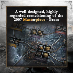 Roxley Games Brass: Birmingham packaging hints at canal and rail eras for immersive setup.