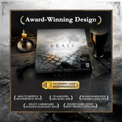 Roxley Games Brass: Birmingham trade cards depict selling routes and beer incentives for players.