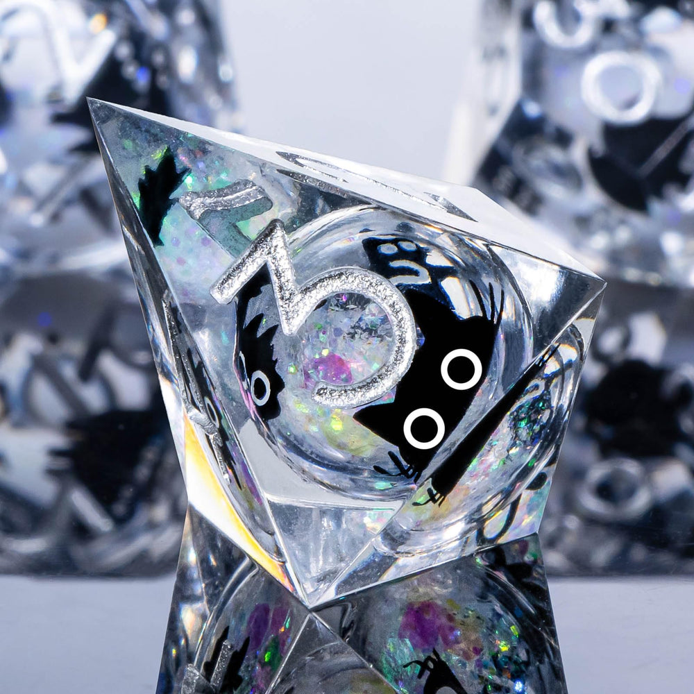 Roycevon resin cat-d6 liquid-core dice, sturdy construction for reliable gameplay