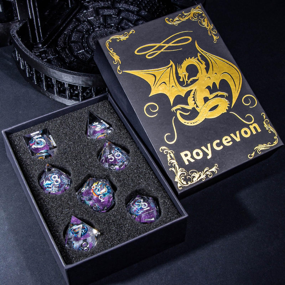 Roycevon sharp-edge D6 dice, sturdy resin with steady balance