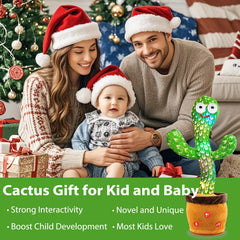 ROYPOUTA rechargeable dancing cactus toy kid-hands; soft fabric for comfy, safe play.