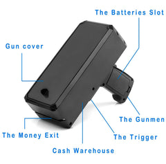 ROZOTKOE money gun black bill-loading tray setup for real-money shows