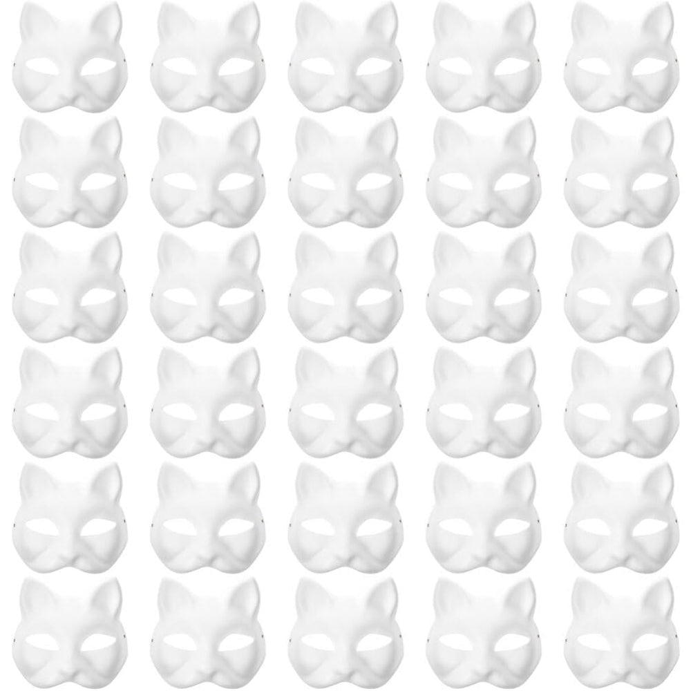 RQPQBO Therian mask white cat painting area for DIY crafts