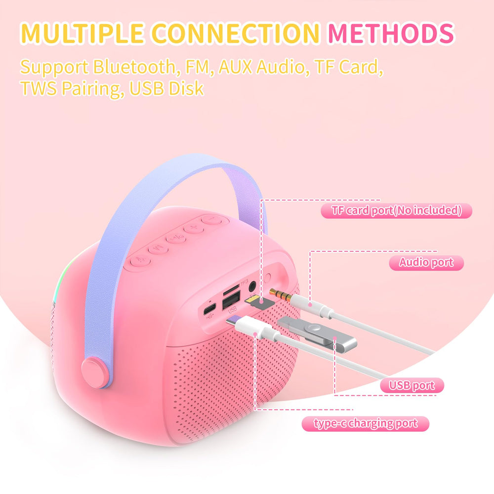 RSSIDOL mini karaoke delivers up to six hours of playback per charge.