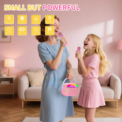 RSSIDOL mini karaoke with Bluetooth connection keeps devices wirelessly linked.