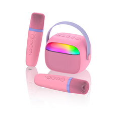 RSSIDOL mini karaoke with dual microphones for family singing fun at home.