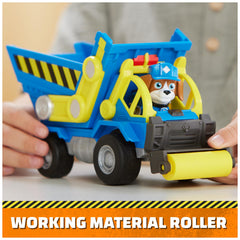 Rubble & Crew dump truck bed with moving parts for interactive play.