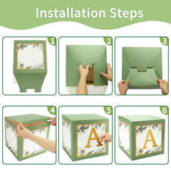 RUBFAC sage green boxes feature heart symbol for a playful touch.