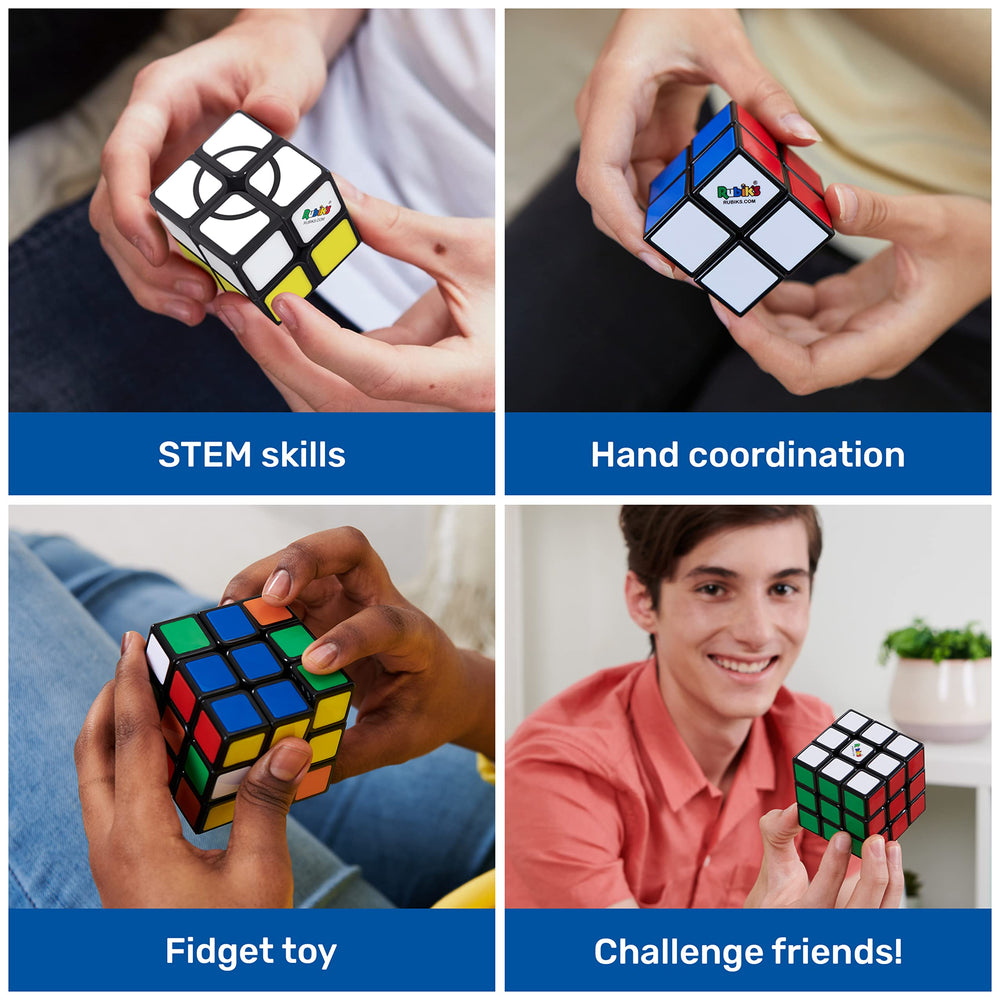 Rubik’s 2x2 Mini Cube offers a compact, portable brain-teaser for quick challenges.
